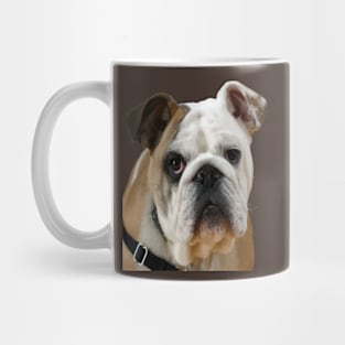 American Bulldog Face With Sad Eyes Vector Mug